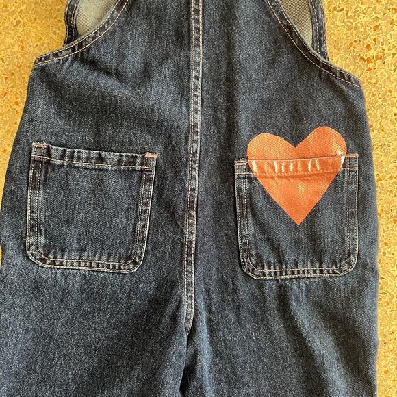 Desigual Girls Denim Overalls 7/8 NWT Hearts & Studs - Picture 8 of 9